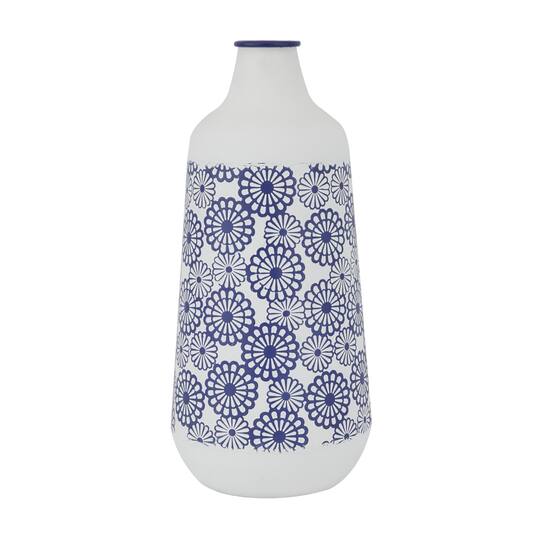 White Iron French Country Vase, 22" x 13" x 10"